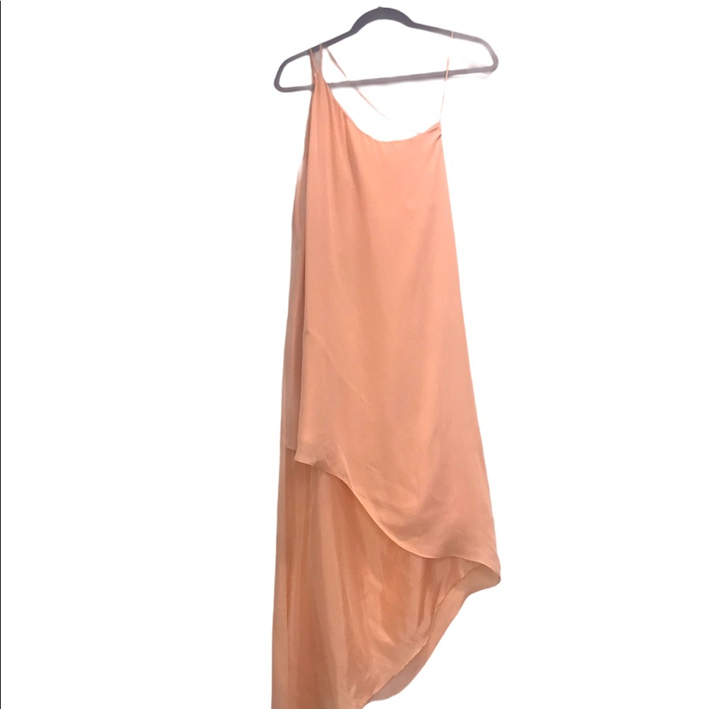 Michelle Mason NWT Orange One-Shoulder Silk Dress